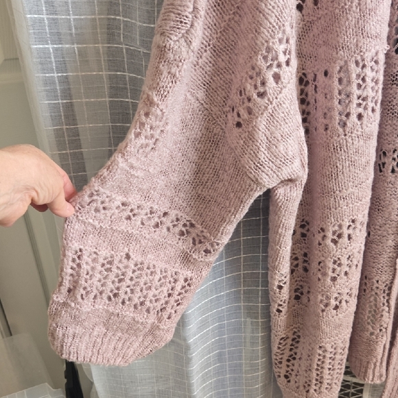 BUCKETLIST Mauve Open Knit Cardigan - Picture 7 of 9